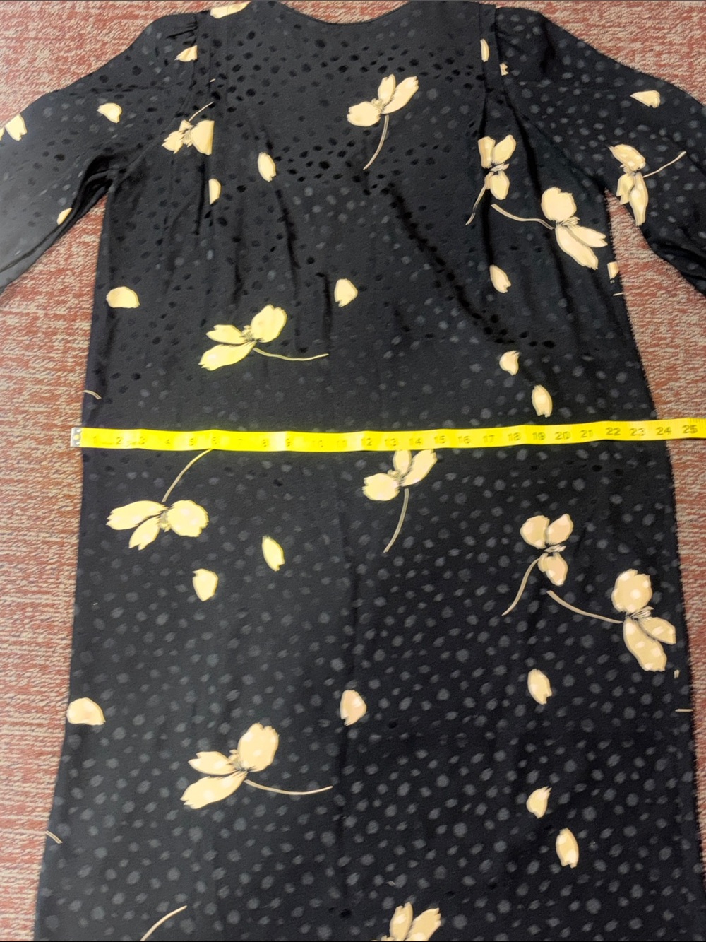 Vintage Flora Kung silk dress monochrome polka dot loose fit floral print dress - Picture 12 of 15